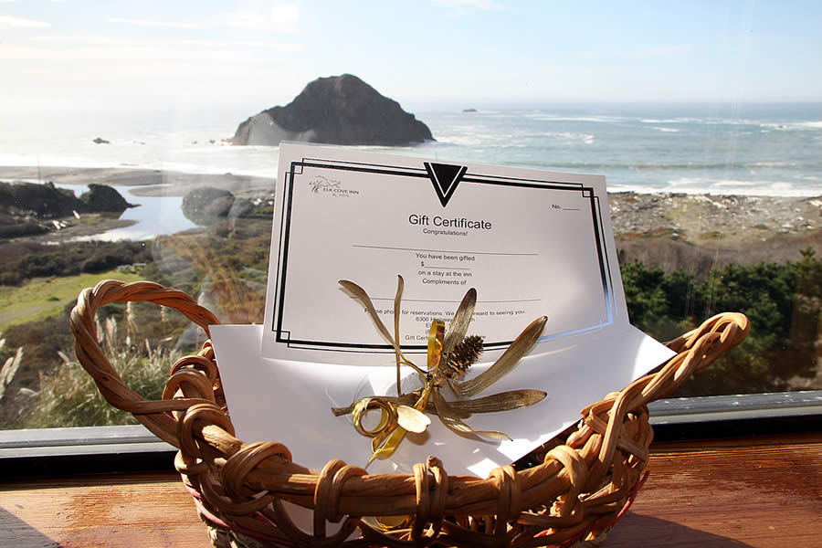 mendocino coast lodging - elk cove inn gift certificate