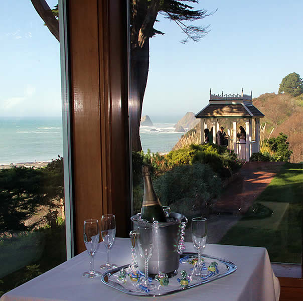 northern california coast weddings romantic champagne tray